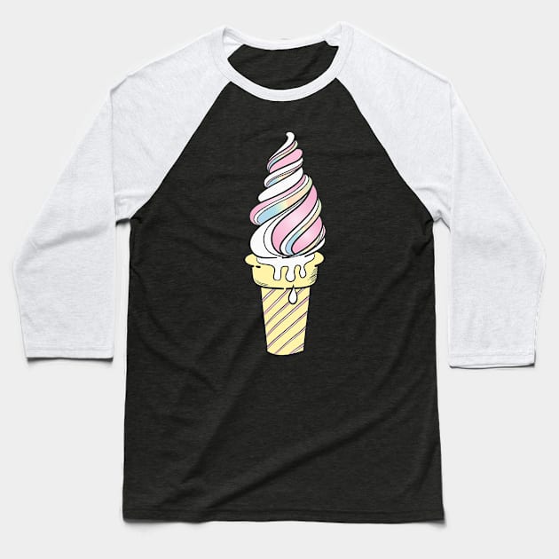 Ice Cream icon pastel color Baseball T-Shirt by joeymono